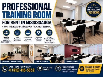 Training Room for Rent in Mississauga | Hourly & Daily Rental