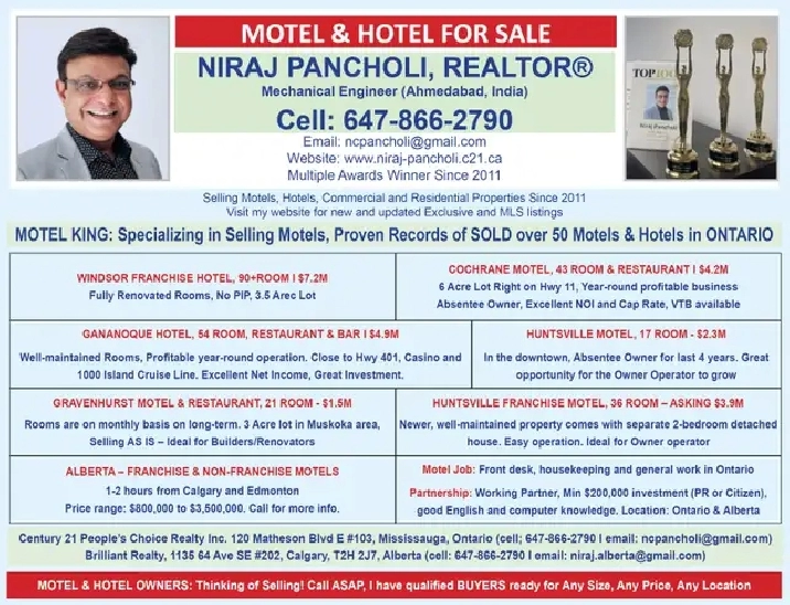 Motel and Hotel For Sale
