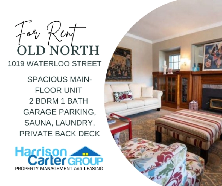 Gorgeous  One of a kind! 2 Bdrm  Main floor Unit   OLD NORTH