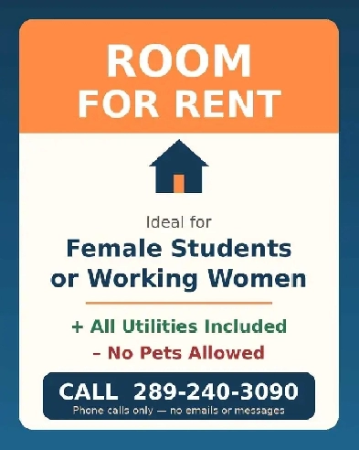 Room for rent near Oshawa Shopping Center