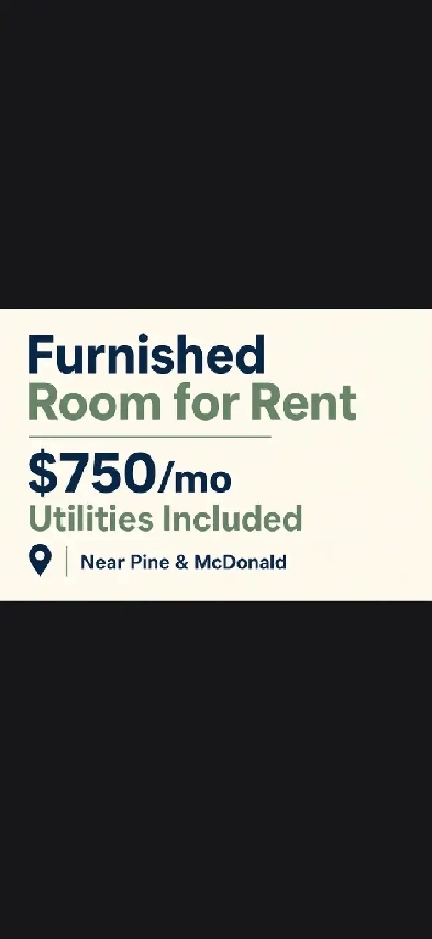 Furnished Room for Rent (December 1st, 2026)