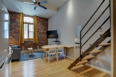 Loft studio entièrement meublé à louer Vieux-Québec janvier 2027