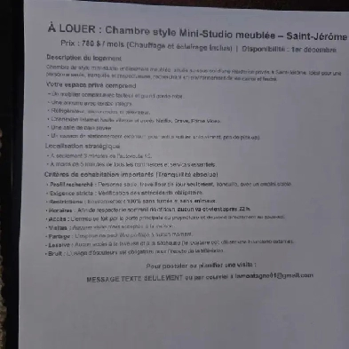 chambre à louer